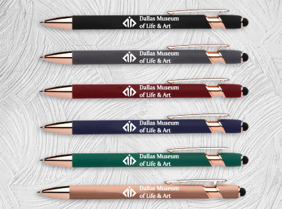 Custom Imprinted Rose Gold Classic Stylus Pens for Dallas, Texas.